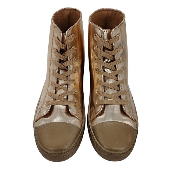 QUPID Narnia Metallic Rose Gold Capped Toe Sneaker - Picture 8 of 10